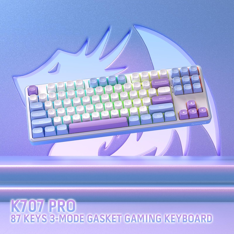 Redragon K707 PRO 80% Wireless Gasket RGB Gaming Keyboard, 3-Modes