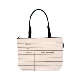 Out of Print Library Card Zippered Market Tote