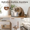 Battery Operated Cat Water Fountain Wireless, 4L/135oz Stainless Steel Pet