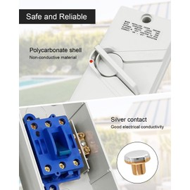 3 Pole Enclosed Motor Disconnect Switch 63A 440V, 3 Phase Electrical, IP65 Waterproof 60 Amp Heavy Duty Safety Isolation Switch for Generator Boat and Welding
