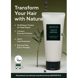 AROMATICA Replenishing Leave-in Conditioner Lavender & Patchouli, Perfect for Blow Out & Heat Protectant & Damaged hair for curly hair products - Silicone-Free, No-Wash Hair Treatment (5.0fl oz)