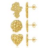MUSECLOUD 3 Pairs 14K Gold Plated Nugget Earrings for Men