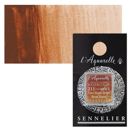 Sennelier Artist Half Pan Watercolour Paint, Series 1 Burnt Sienna