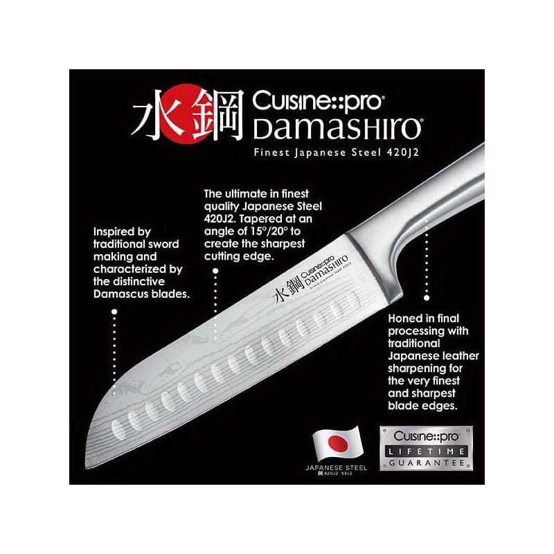 CUISINE::PRO® Damashiro® Santoku Knife (6.5" - Single)