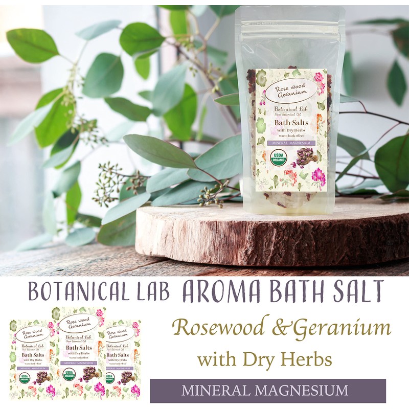 Bath Salt, Magnesium, Aroma Bath Salt, Rosewood, Geranium, Hot Bath,