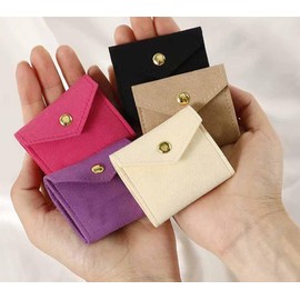 Tianying Jewelry Pouch for Women, Portable Jewelry Box, Jewelry Case, Portable Accessory Bag, Compact, Cute, Accessory Case, Storage, Jewelry, Ring, Necklace, Travel, Outing (Black)