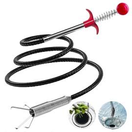 SHUOGUO Upgraded Drain Snake, 76 inch Hair Drain Clog Remover Tool ， Sink Snake Drain Clog Remover for Sewer Kitchen Bathroom