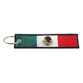 Mexico Flag Key Chain, 100% Embroidered