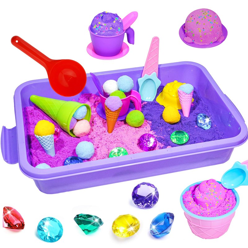 Bbiamsleep Ice Cream Sensory Bin, 61 Pcs Ice Cream Sensory