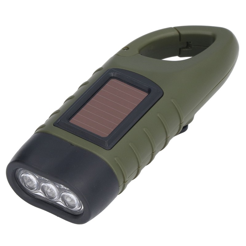 Solar Hand Crank Flashlight Emergency LED Portable Torch for Climbing