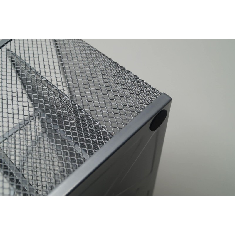 Desk Organiser, Mesh Metal Office Shelf with Pen Holders &