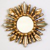 Decorative Small Round Wall Mirror 6in- Peruvian Accent Wood Gold