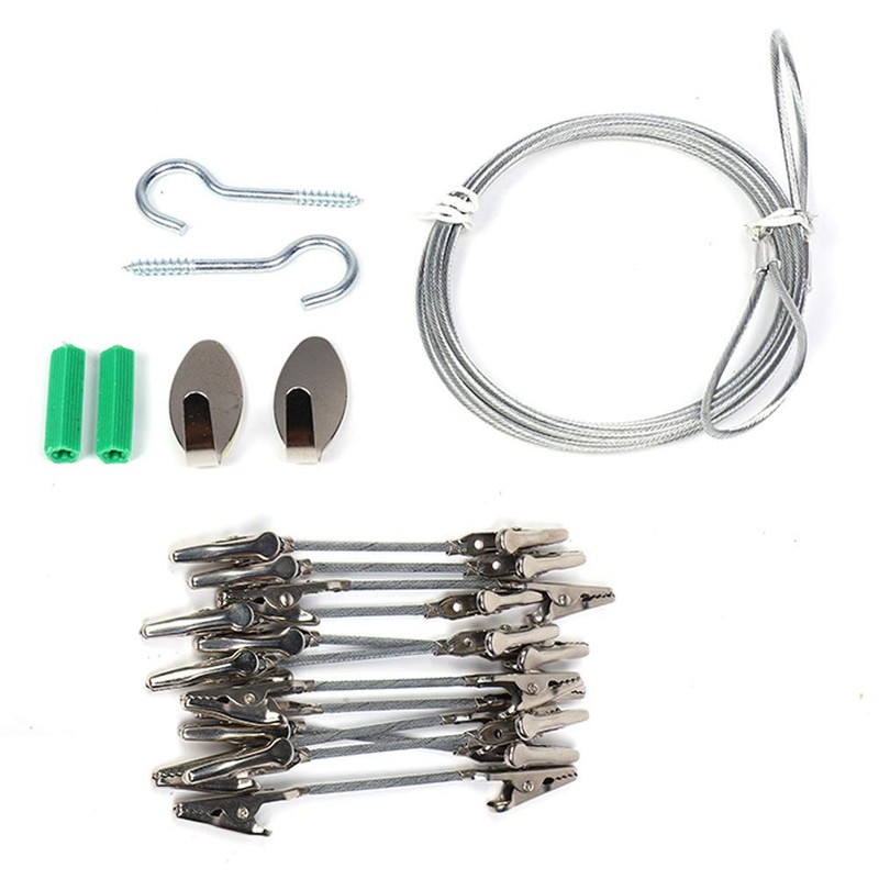 61.3inch Steel Wall Hanging Photo Display Cable Wire Rod String