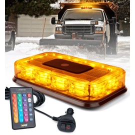 LUMENIX LED Roof Top Strobe Beacon Light Bar Rooftop Security Warning Emergency Flashing Plow Lights for Construction Vehicles Tow Commercial Trucks Postal Cars Snowplow - Amber