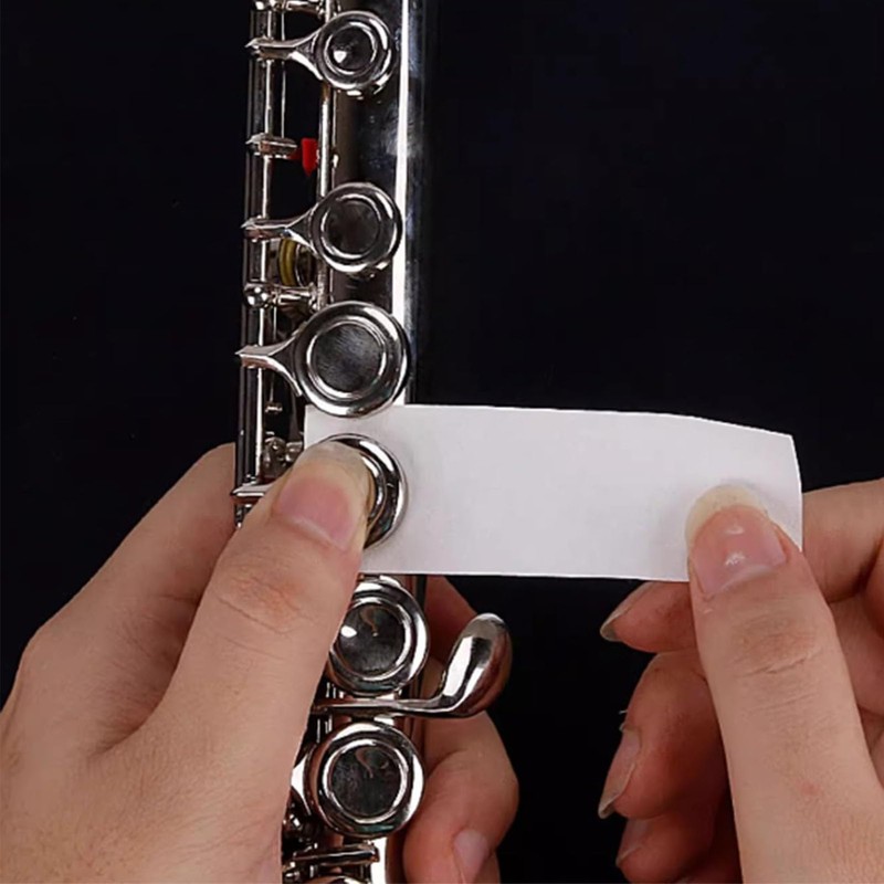 Woodwind Pad Cleaning Paper,Absorbent Drying,Flute Saxophone Clarinet Cleaner,100 Sheets for