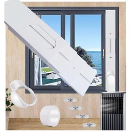 Portable Air Conditioner Window Seal Kit with Coupler,Adjustable Vertical/Horizontal Sliding Window Plate for AC Unit, Suit for 5.9''/15cm Diameter Exhaust Hose