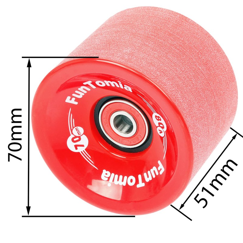 FunTomia Pack of 4 Longboard/Skateboard Wheels (Big Wheels) in 70