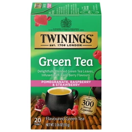 Twinings 3 Pack - Twinings Green Tea Bags with Pomegranate, Raspberry, and Strawberry