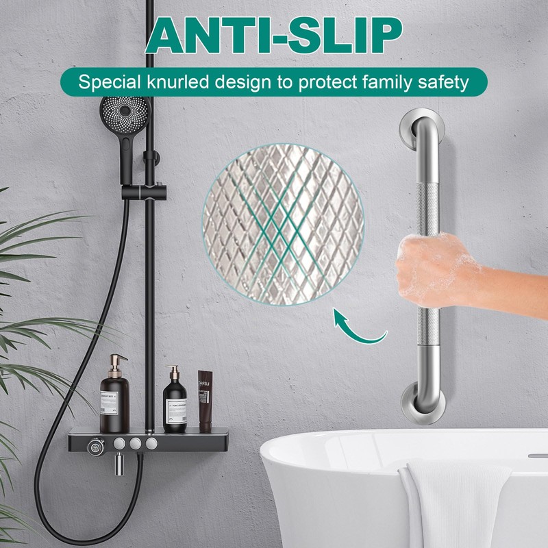 2 Pack 16 Inch Grab Bars for Bathtubs and Showers,