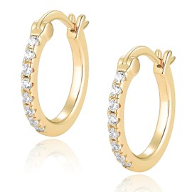 Jewlpire Gold Hoop Earrings for Women, 20mm 14K Gold Hoop Earrings Lightweight Small Hoop Earrings Huggie Earrings