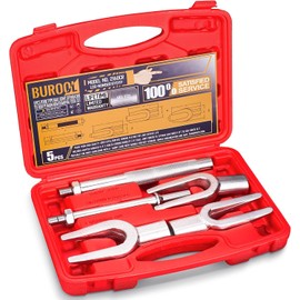 KOOPOOL Separator Set 5-Piece, Pickle Fork Tool Set, Tie Rod & Pitman Arm Remover Tool Kit, with Size (1-1/8", 15/16", 11/16"), Used with Air and Conventional Hammer for Cars and Light Trucks