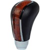 AUTO-STYLE Universal Gear Knob M-7 Black Leather/Polished/Wood