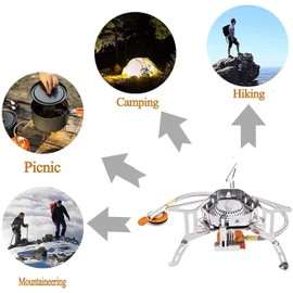 Tiardey Mini Folding Camping Stove Burner,Strong Firepower with Piezo Ignition,Stove for Outdoor Hiking Cooking