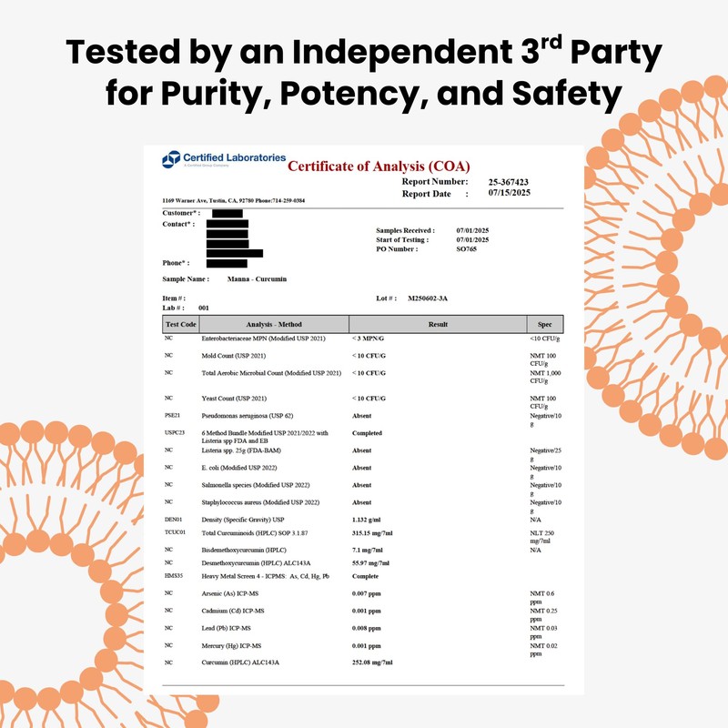 Manna Vitamins Evolved Liposomal Liquid Curcumin for Advanced Absorption Best