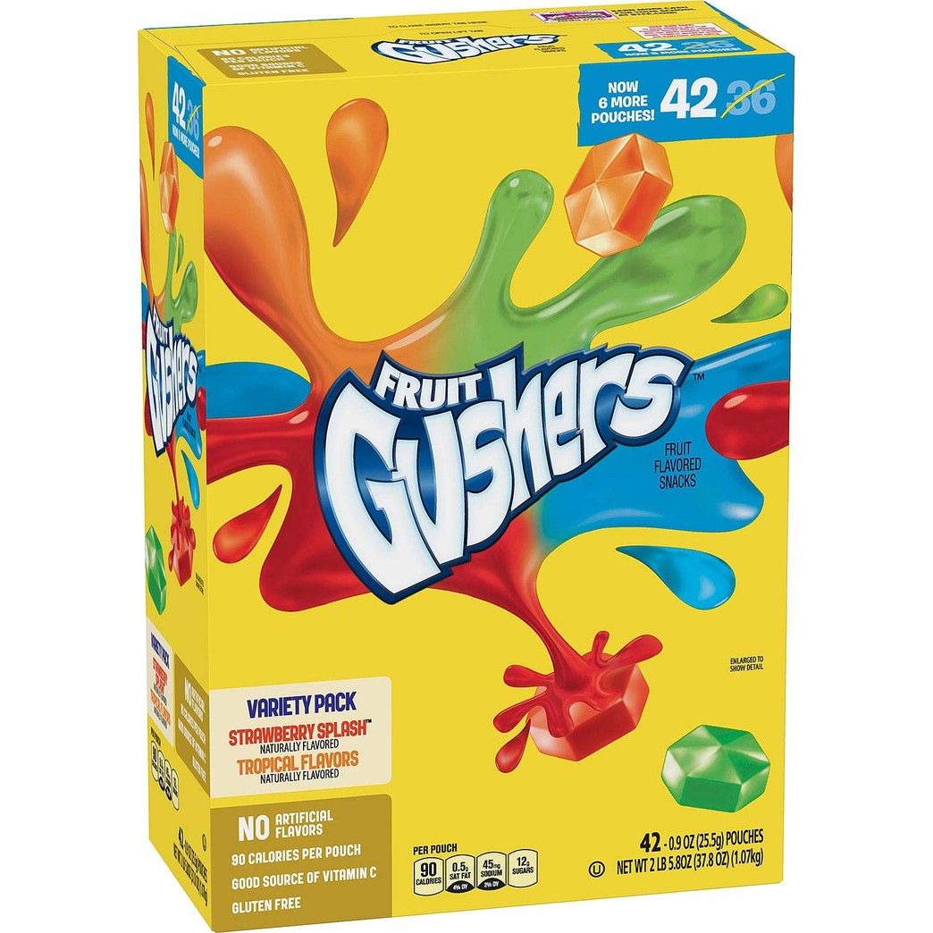 Fruit Gushers Variety Pack, Strawberry Splash and Tropical 42 ct. (pack of 2) A1