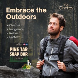 Pine Tar Soap – Natural Pine Tar Soap Bar for Men – Cleansing Bar for Acne, Eczema, Psoriasis & Itch Relief – Face & Body Wash with Activated Charcoal & Colloidal Oatmeal – Men’s Wash Made in the USA