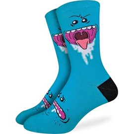 Good Luck Sock Men's Rick and Morty, Mr. Meeseeks Face Socks, Adult, Shoe Size 7-12