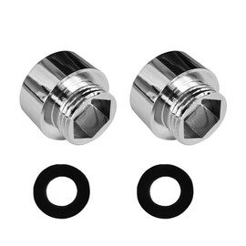 Pack of 2 Reducer 3/4 Inch Female to 1/2 Inch Male Thread in Chrome - Chrome Plated Adaptor to Reduce to 1/2 Inch for Shower Hoses Made of High-Quality Brass