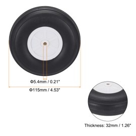 QUARKZMAN RC Aircraft Wheels 4.53 Inch OD RC Airplane, Aeroplane PU Sponge Wheels, Tyre Rear Wheel RC Aeroplane Foam Wheel Replacement for DIY RC Model Plane