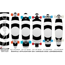 Bullseye Black and White - Decal Style Vinyl Wrap Skin fits Longboard Skateboards up to 10"x42" (Longboard NOT Included)
