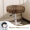 Wanyint Brown Leopard Fur Print Stool Covers Round 14-16 Inch