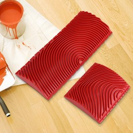2Pcs Wood Grain Painting Tool,Wood Graining Rubber Wall Brush,Texture Pattern Scumble Tools,DIY Household Wall Art Painting Kit for Wall Room Decoration(Red)