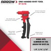 Arrow RT187M One-Handed Rivet Tool, Manual Riveter for Metal, Fabric,