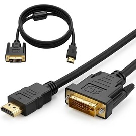 RKINC HDMI to DVI Cable 1.5M, Bi Directional DVI-D 24 + 1 Male to Male High Speed HDMI Cable Adapter Support Full HD 1080p Compatible for Raspberry Pi