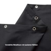 YISURE Shower Curtain 150 x 150 cm, Black Textile Polyester,