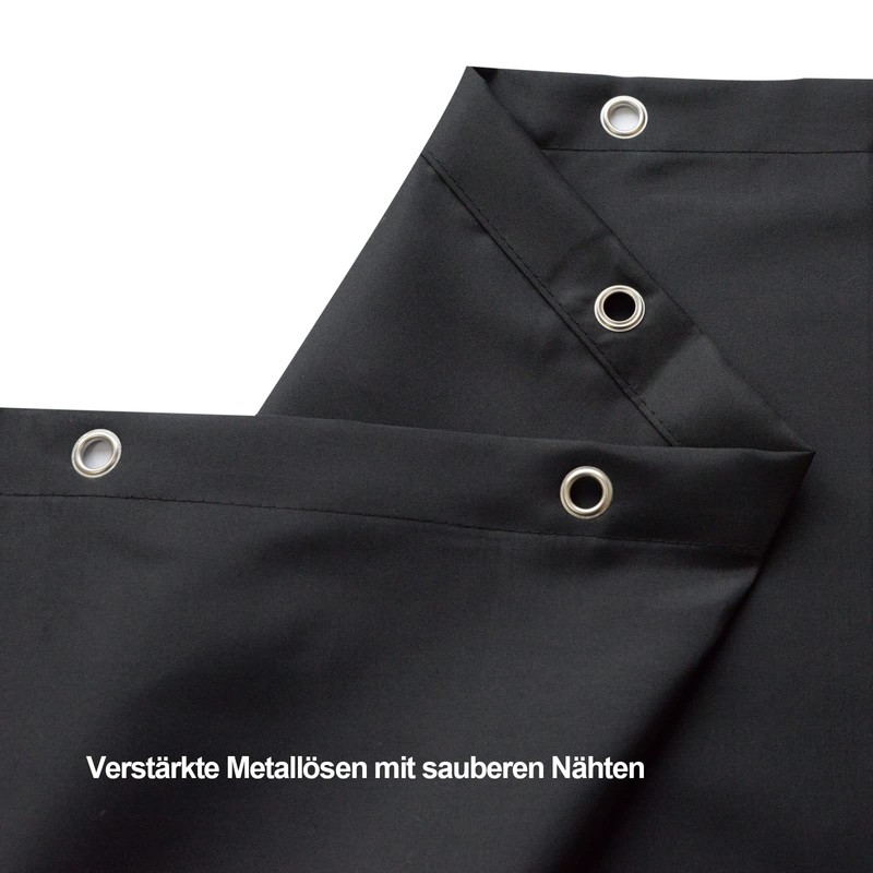 YISURE Shower Curtain 150 x 150 cm, Black Textile Polyester,