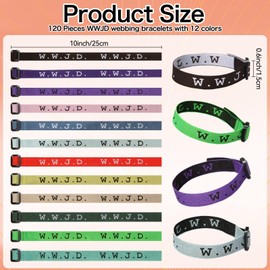 Mersper 36Pcs WWJD Bracelets, Christian Gifts Adjustable Wristbands Bulk What Would Jesus Do Webbing Inspirational Bracelet for Men Women Teens