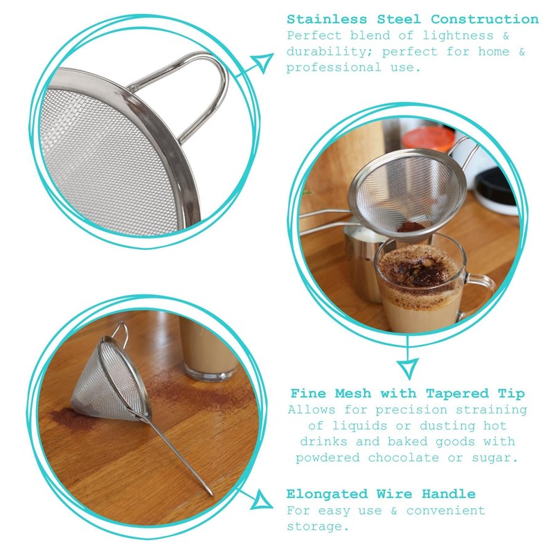 Argon Tableware Stainless Steel Conical Strainer - 10cm - 1x