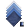 5 Pcs Cotton Blue Pocket Squares for Men, 15" Soft