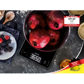 Soehnle Page Profi 100, Digital Scale for Cooking and Meal Prep, Extra Large Size 24 x 17.5 cm Food Weighing Scales with Large 22 mm Display LCD Screen, Electronic Scales Weighing up to 15 kg