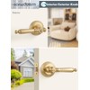 SORWDUERM 2 Pack Antique Door Lever with Lock and Key