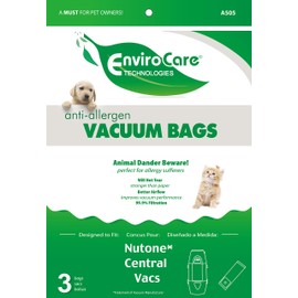 Titan Replacement Allergen Vacuum bags Designed to fit Titan and Nutone Central Vacuums 3 Pack