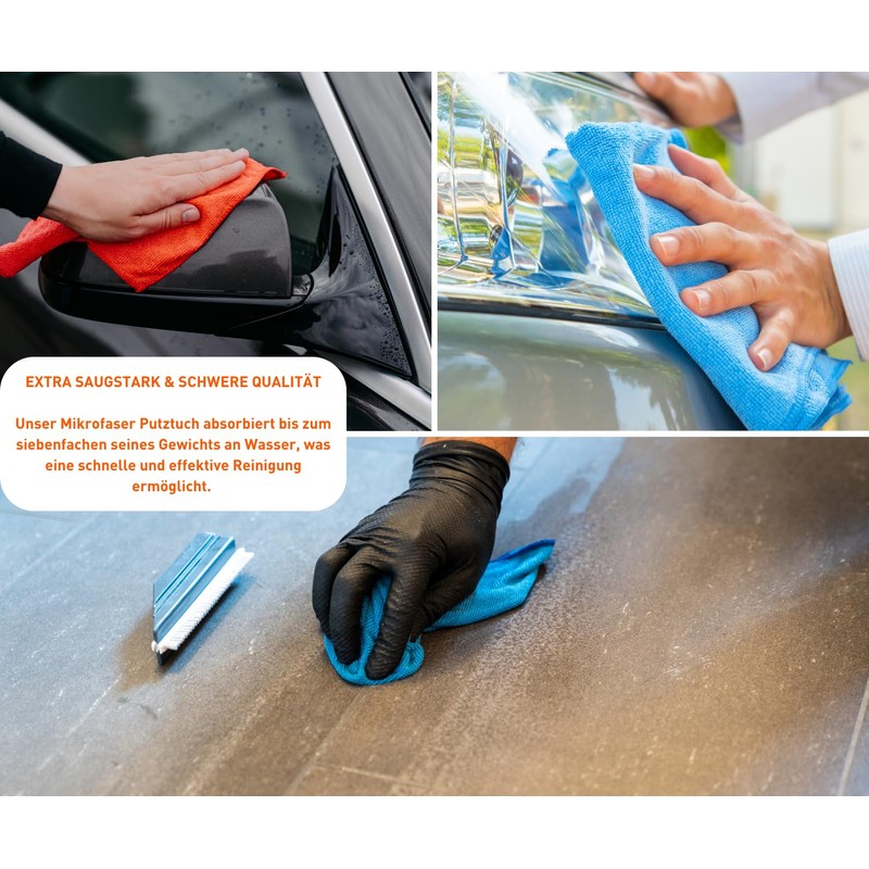 Premium Microfibre Cleaning Cloth, Set of 10, Microfibre Cloth, Extra