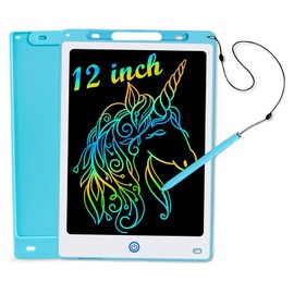 12 pulgadas Tablero electrónico,pantalla a color para creación, arte infantil juguete educativo portátil,pizarron magico, reutilizable, borrable,Juguetes para niños y niñas a partir de 4 años(azul)