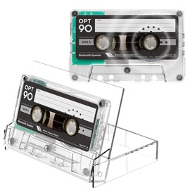 opt！ Cassette Speaker, Portable Bluetooth Speakers, Wireless Speakers, Audio Cassette Tape, Support Type C and SD Card, Mixtape, 80s 90s, Japanese Company (Clear)