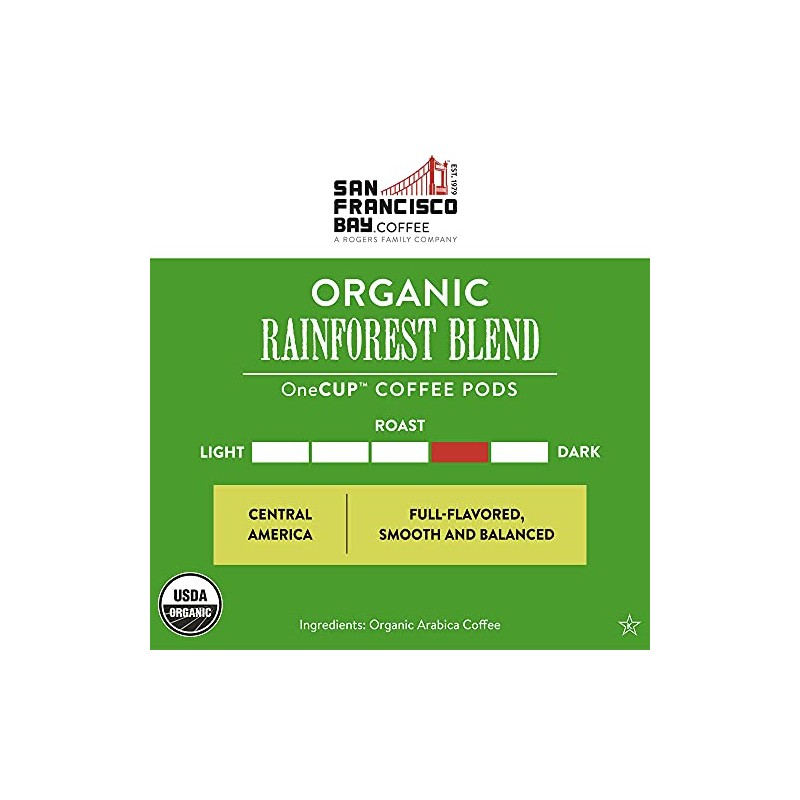 SF Bay Organic Rainforest Blend Coffee, OneCup – 12 Count